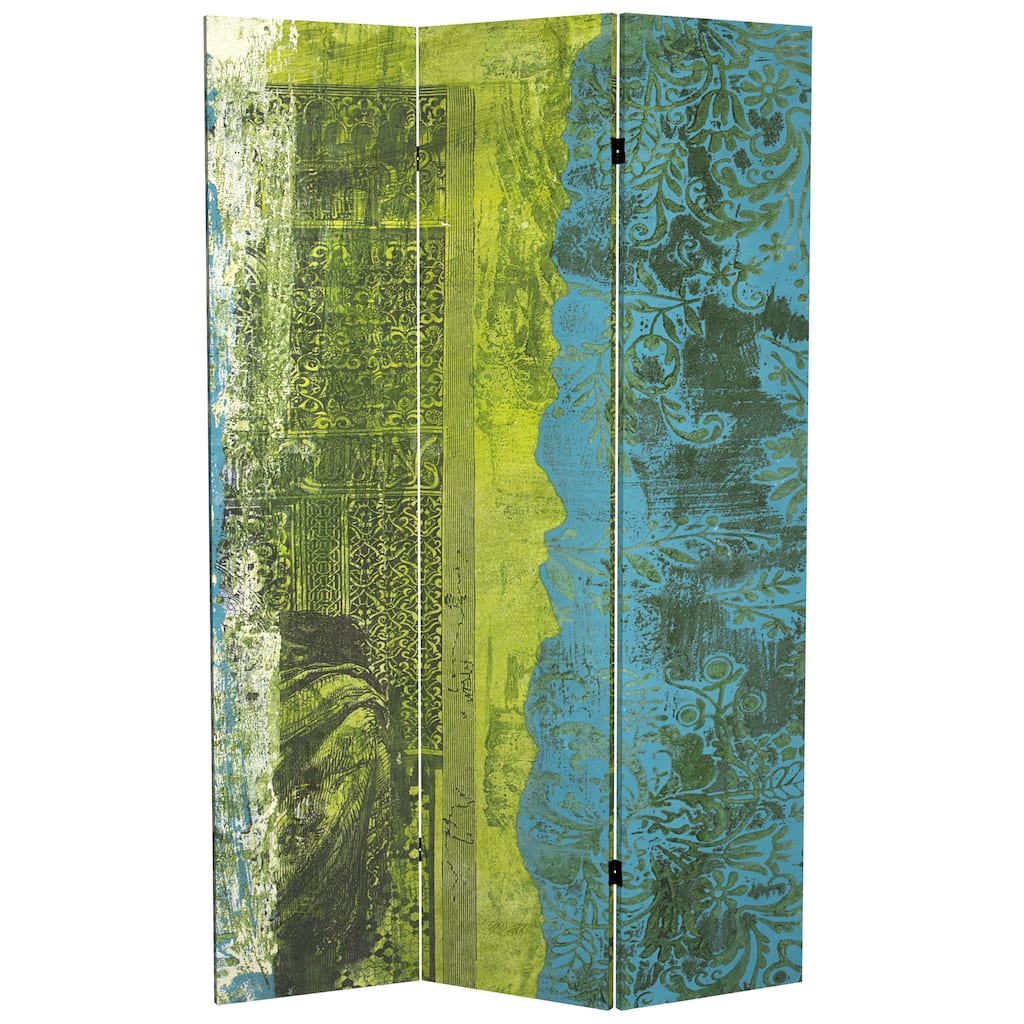Handmade 6' Double Sided Philosopher's Gate Canvas Room Divider