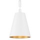 preview thumbnail 2 of 6, Alston 2 Light Matte White & Antique Gold Chandelier - 10'' W x 13.88'' H
