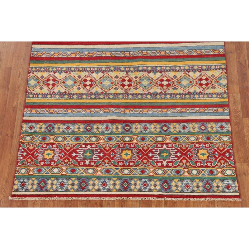 Kazak Oriental Area Rug Hand-Knotted Bedroom Wool Carpet - 5'1" x 6'6"