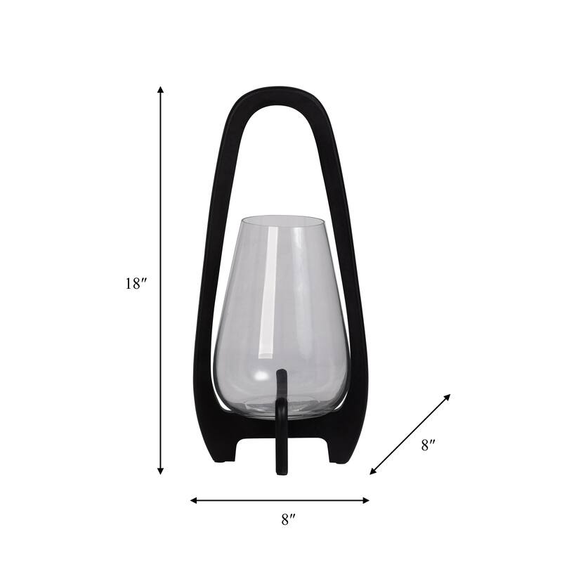 Sagebrook Home Modern Crafted Glass and Wood Lantern