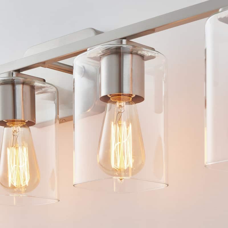 KAWOTI 6-Light Square Clear Glass Shade Vanity Light