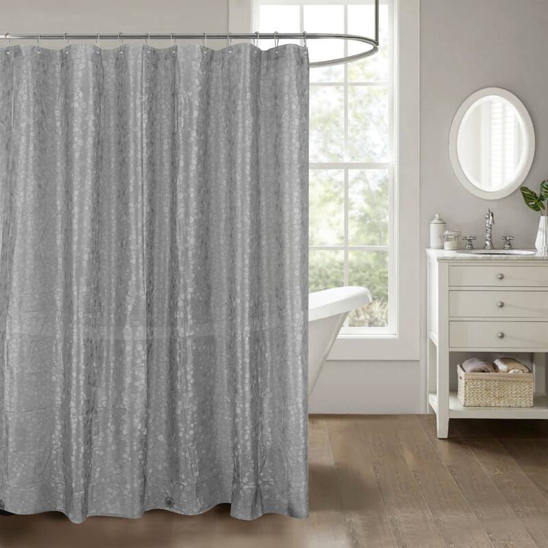 Terrazzo Embossed Design Peva Shower Curtain Liner - Grey
