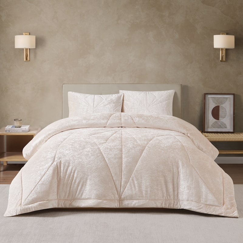 Gabriel Geometric Quilted Comforter Set - Blush - King - 3 Piece