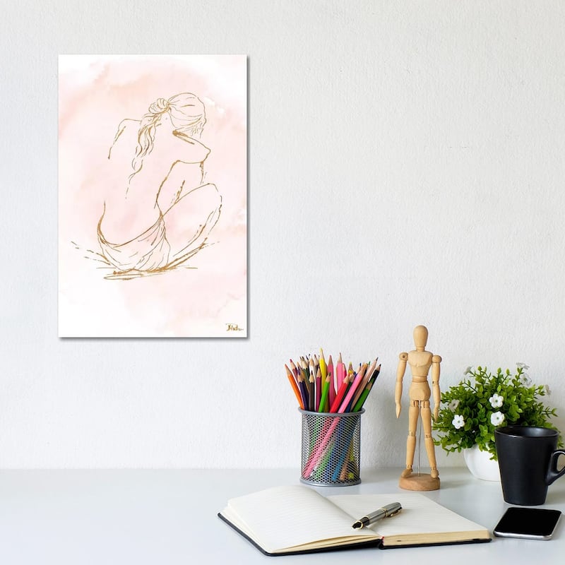 iCanvas "Nude On Pink I" by Patricia Pinto Canvas Print - 12x8x0.75