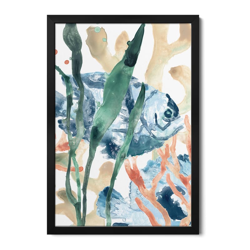 In the Kelp I Premium Framed Poster by June Erica Vess - Black - 32x24x1
