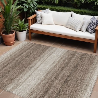 HomeRoots Abstract Transitional Rectangle Outdoor Rug