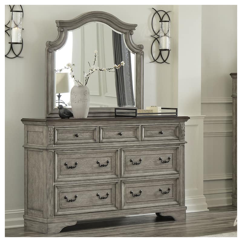 Signature Design by Ashley Lodenbay Gray/Brown Dresser and Mirror - Gray/Brown - 7-drawer