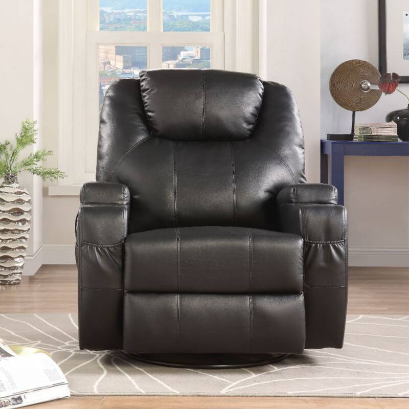 PU Upholstered Rocker Recliner with Swivel