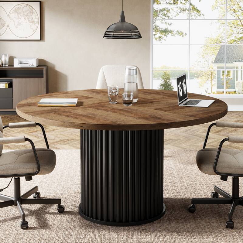 47 Inch Round Conference Table for 4-6 - 47.24" W x 47.24" D x 29.92" H