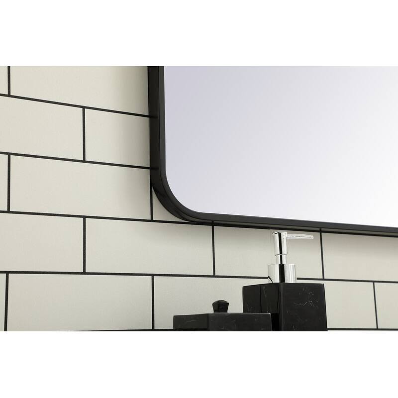 Ezra Soft Corner Metal Rectangular Mirror