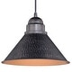 preview thumbnail 9 of 9, Outland 1-light Black/Goldtone Outdoor Barn Dome Pendant - 10-in W x 7.5-in H x 10-in D