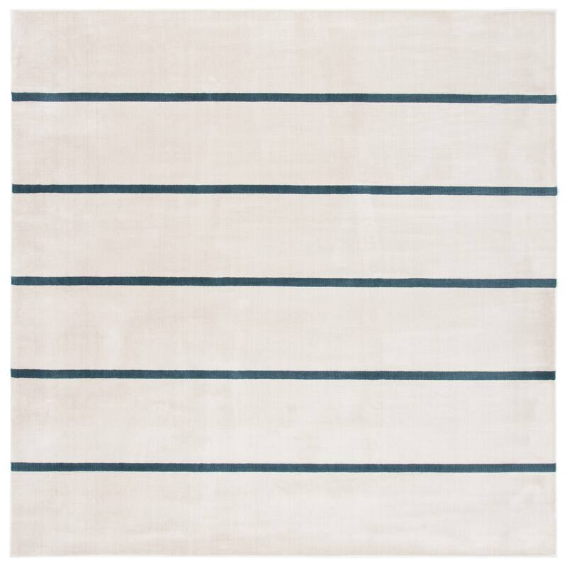 SAFAVIEH Orwell Fleda Modern Stripe Rug - 6'7" Square - Ivory/Navy