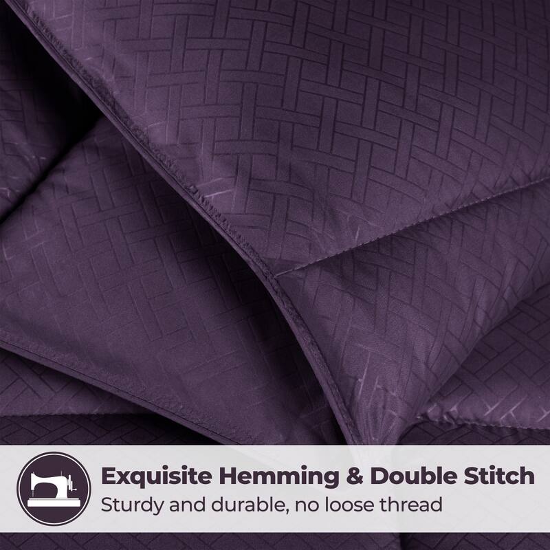 Superior Monochrome Basketweave Microfiber Down Alternative Comforter