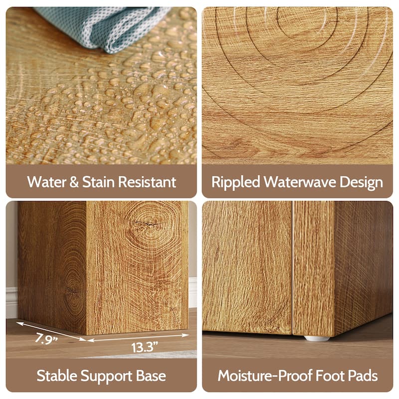 Rossetta Farmhouse Carved Design Console Table with Water Ripple Pattern Detail