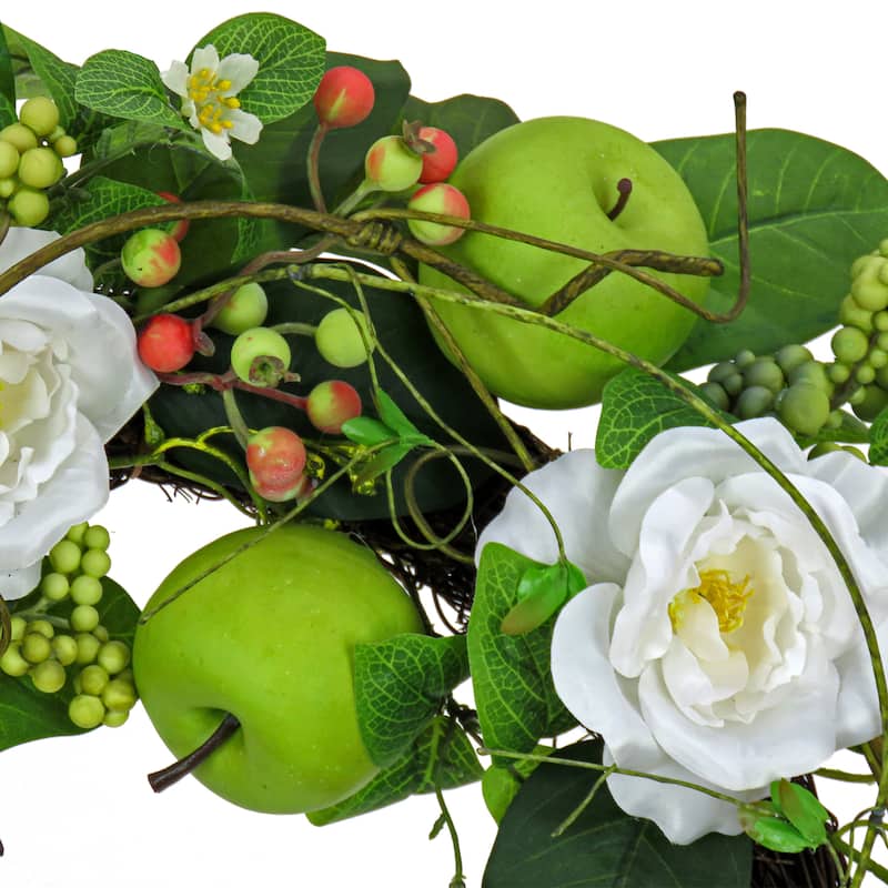 National Tree Company 24 in. Rose and Apples Wreath