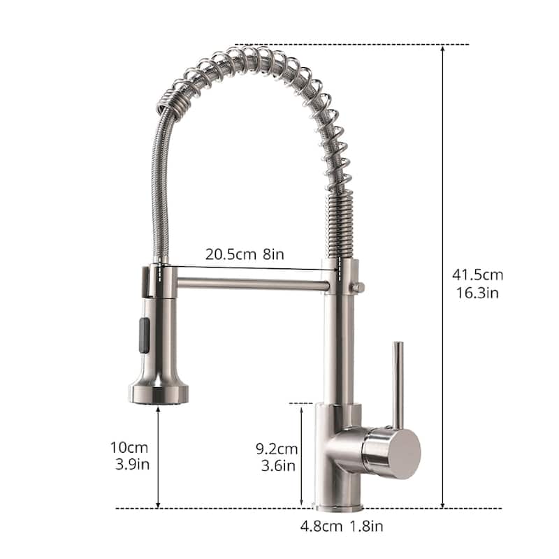 Pull Down Single Handle Kitchen Faucet with spray,stream and quick stop bottom