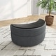 preview thumbnail 38 of 96, Upholstered Chenille Boucle Half Moon Storage Ottoman with Tray