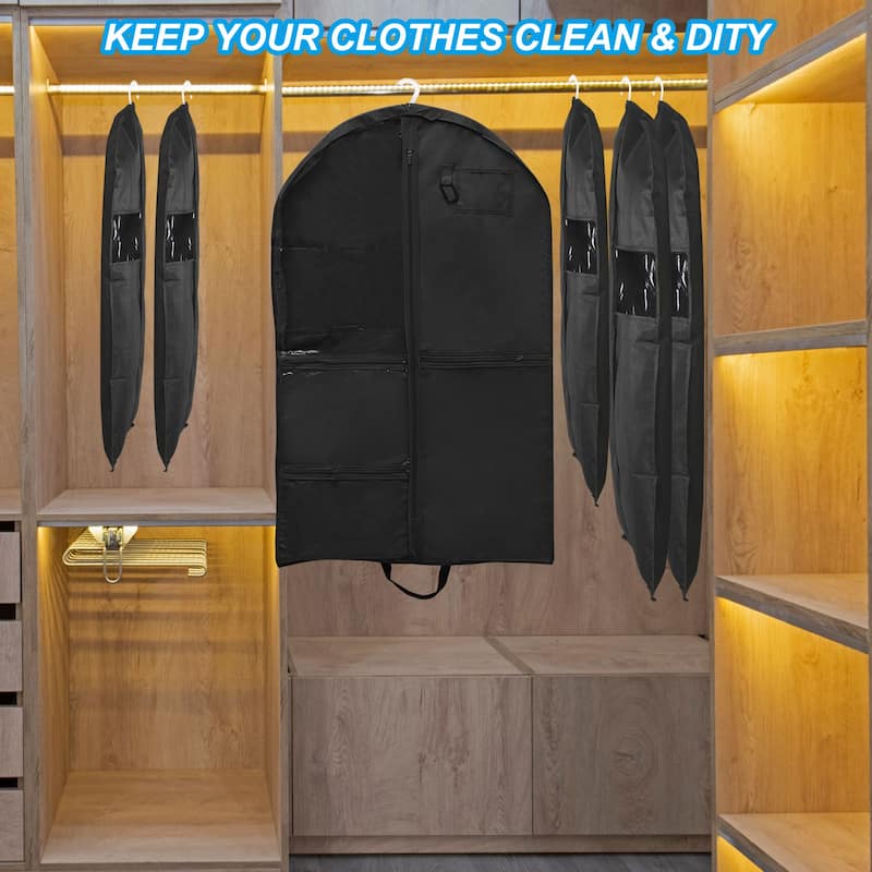 Garment Bags for Dance Costumes, 40 Inch Hanging Garment Bag 4 Pockets