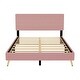 preview thumbnail 2 of 20, Queen Pink Corduroy Bed with Storage Ottoman