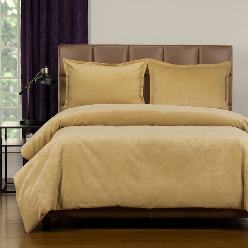 Mixology Padma 4-piece Duvet Cover and Insert Set - Old Gold - Queen