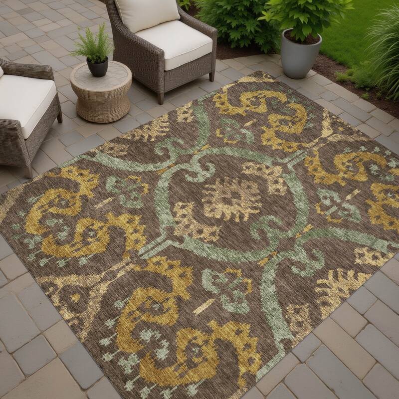Machine Washable Indoor/ Outdoor Global Empire Chantille Rug