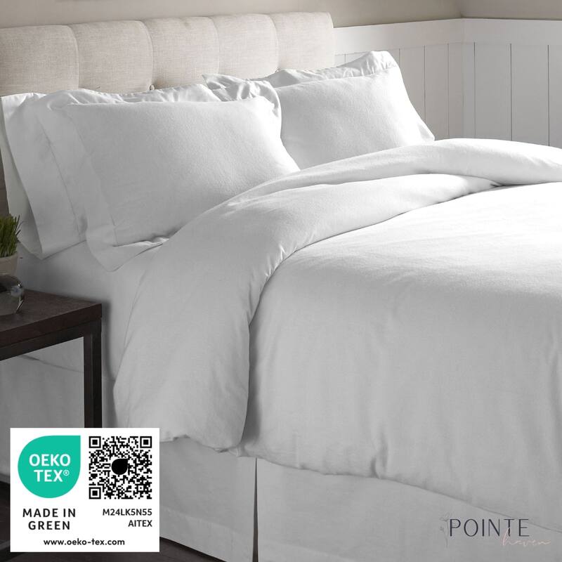 Pointehaven Printed Cotton 180 GSM Deep Pocket Oversized Brushed Flannel Sheet Set