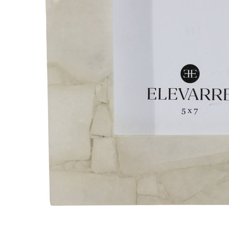 Quartz Rectangular Decorative Photo Frame - White