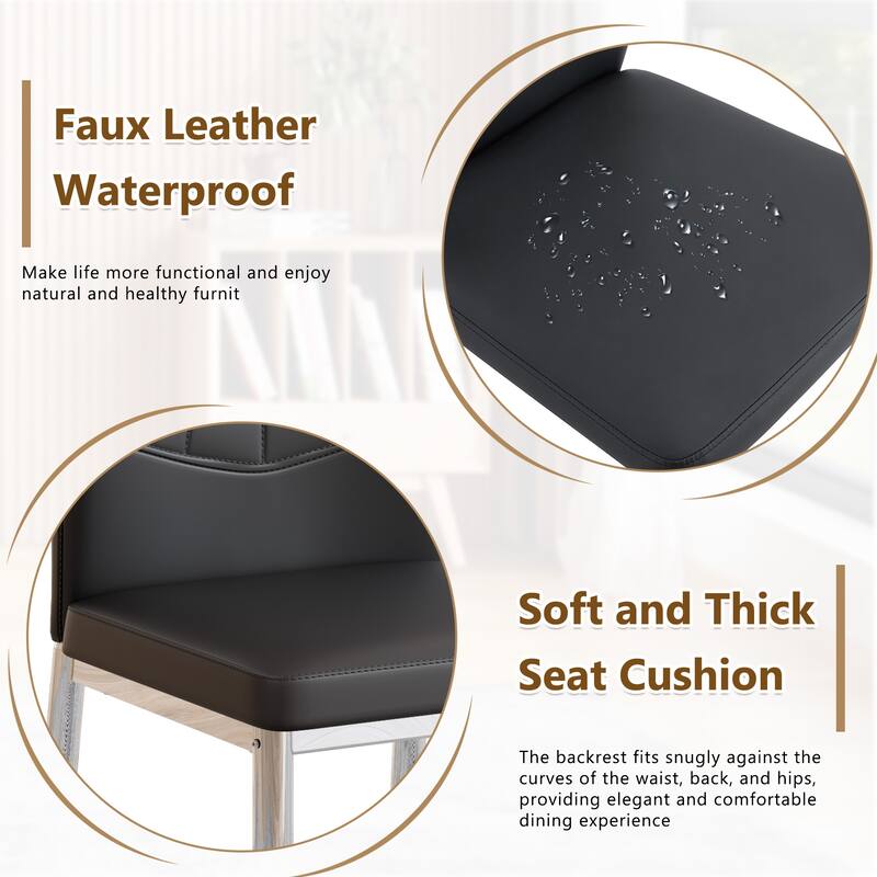 Side Chair Reception Chair Meeting Room Chair Set of 4 Kitchen Chair Black Lounge Chair with Metal Legs