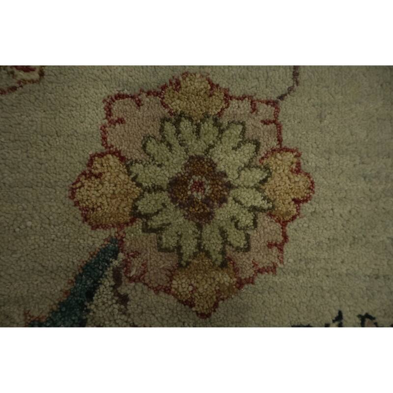 Hand Knotted Oriental 100% Wool Carpet Traditional All-Over Beige & Ivories Peshawar Area Rug - 13' 11'' X 9' 11''