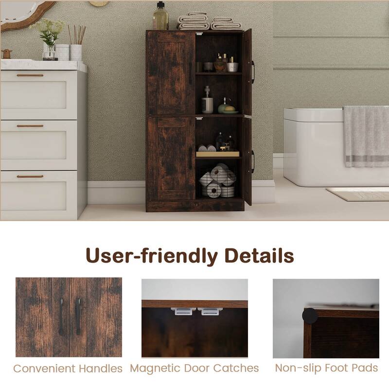 Costway Bathroom Cabinet with Doors & Adjustable Shelves Storage - See Details