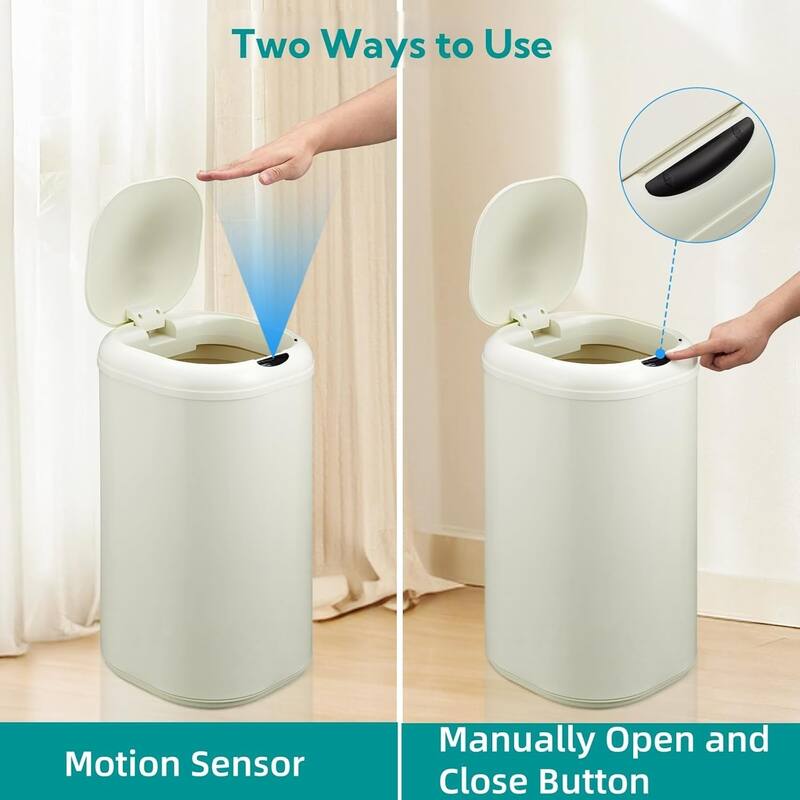 8 Gallon Touchless Motion Sensor Trash Can for Home Bathroom Living Room Office