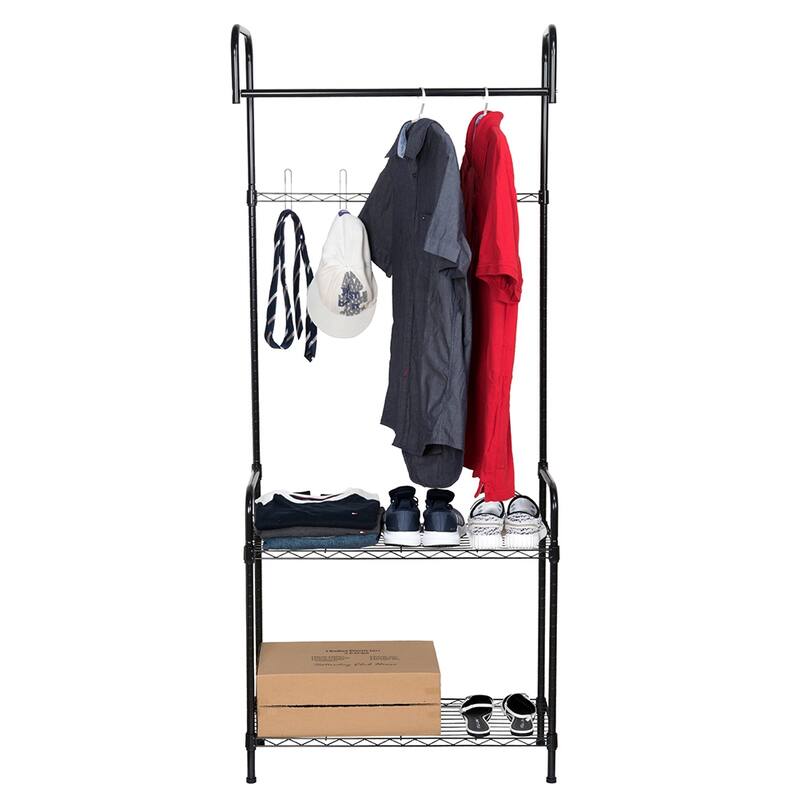 Modern Home Entryway/Mudroom Coat/Hat/Shoe Rack Organizer - Entrance Hall Tree Storage Rack