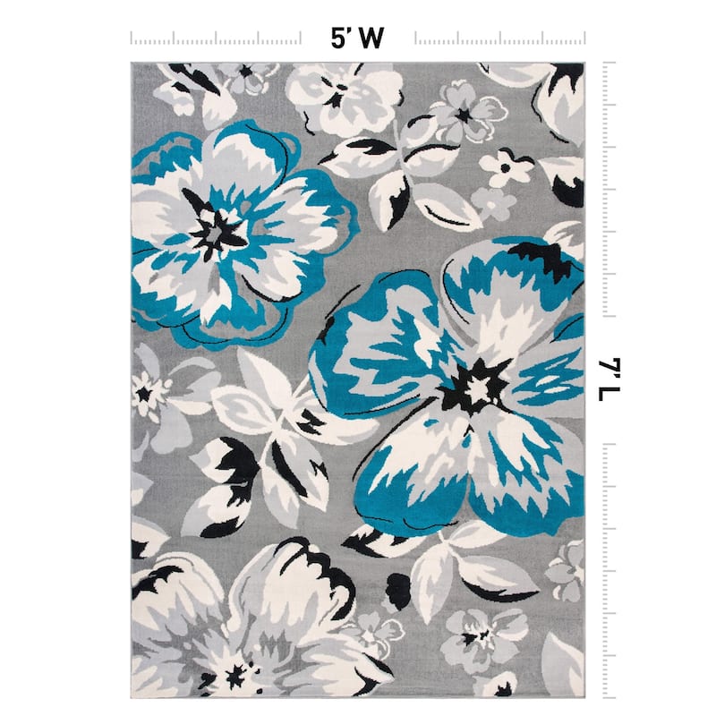 World Rug Gallery Modern Floral Design Area Rug