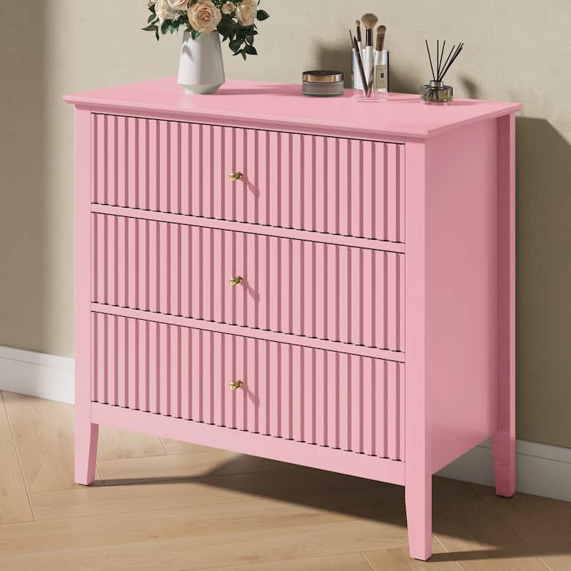 Fluted 3 Drawer Dresser