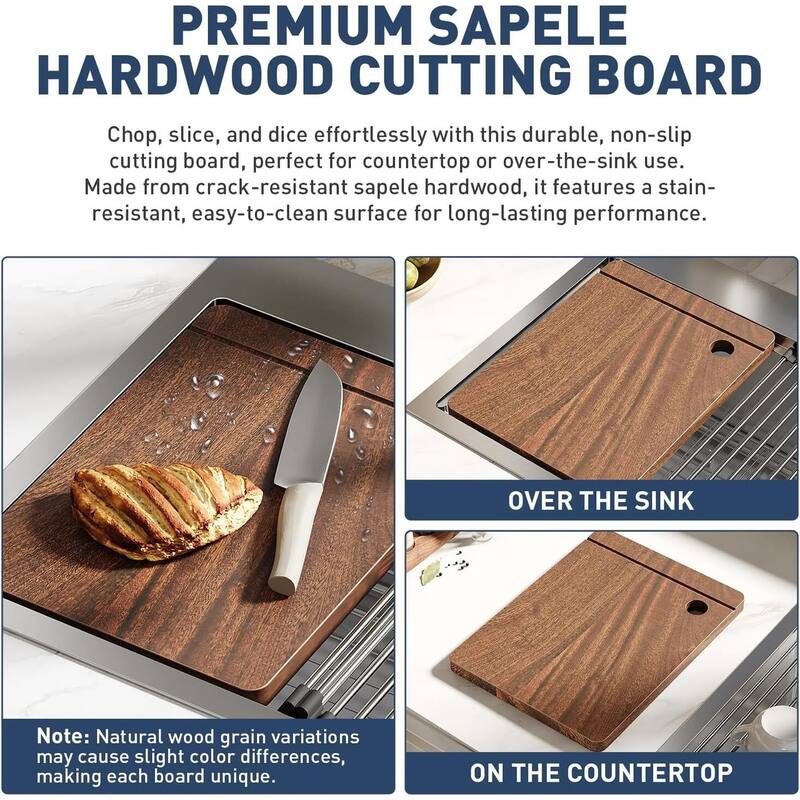 30"X18"X9" Undermount Kitchen Drop In Sink for Easy Installation