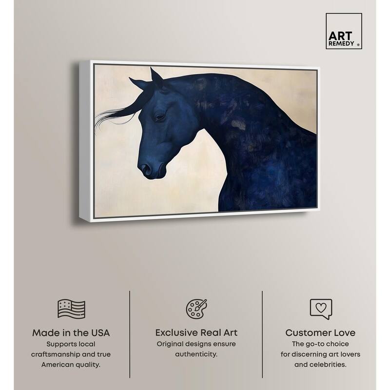 Blue Horse I Canvas by Art Remedy
