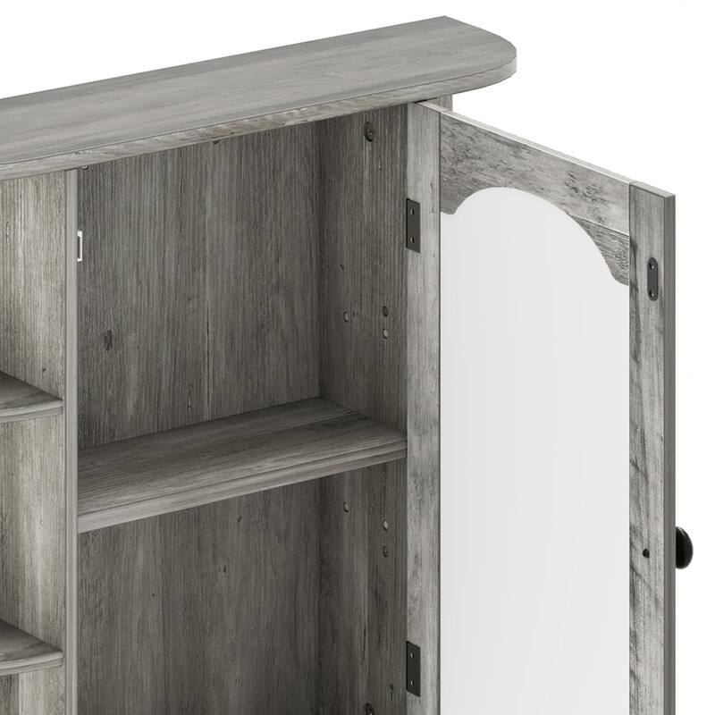 Modern Wall Bathroom Storage Medicine Cabinet with Adjustable Shelves and Towel Rack
