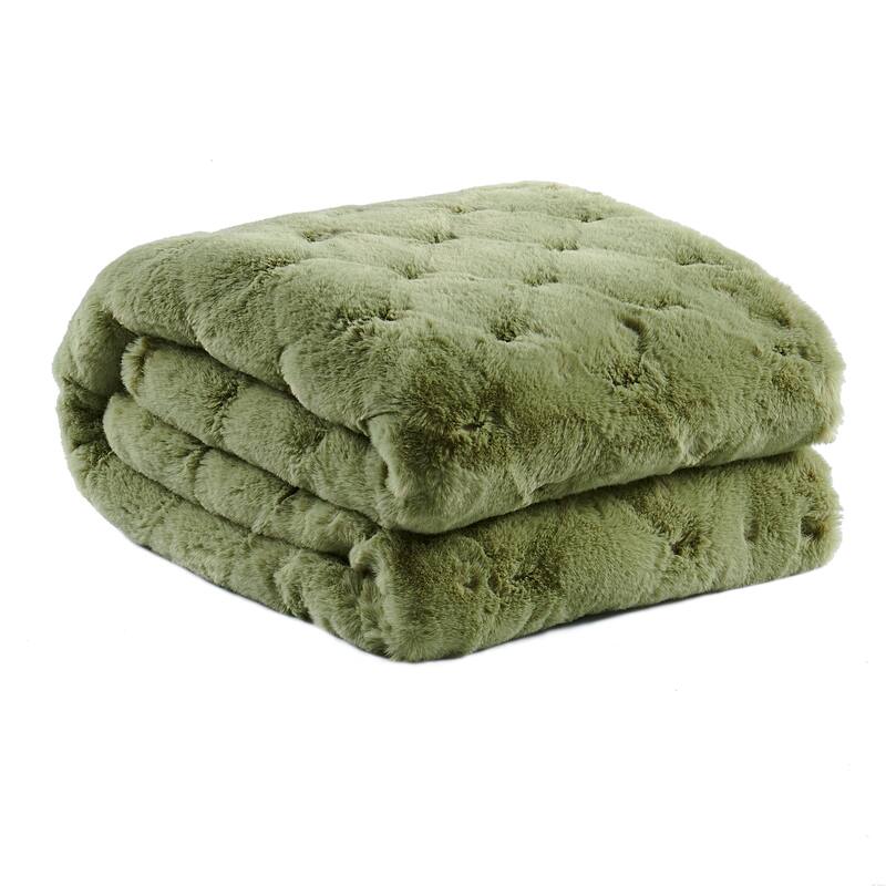 Christmas jacquard imitativerabbit fauxfur throw 50"x60"