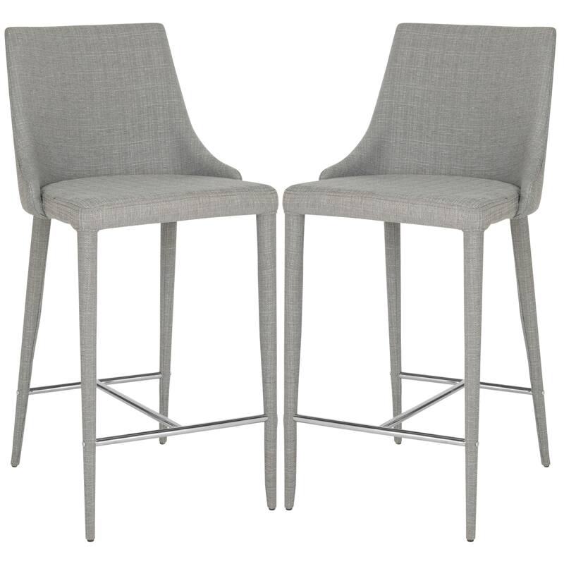 SAFAVIEH Soledad 26-inch White Counter Stool (Set of 2) - 22.9" x 18.9" x 37.4" - 23Wx19Dx37H