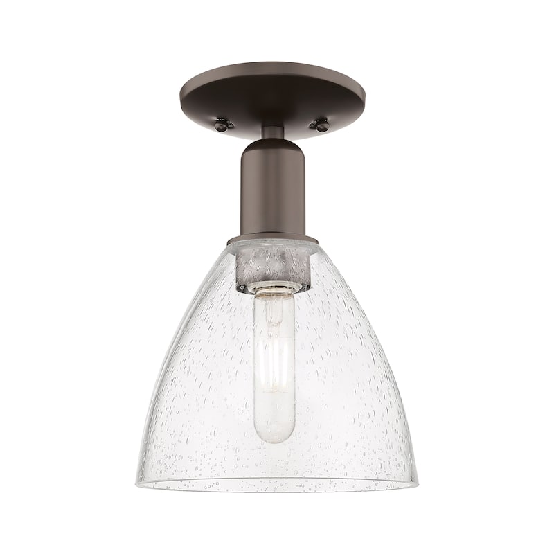 Innovations Lighting Endless Possibilities Arcadia - Bristol - 1 Light 8" Semi-Flush Mount - Oil Rubbed Bronze/Seedy