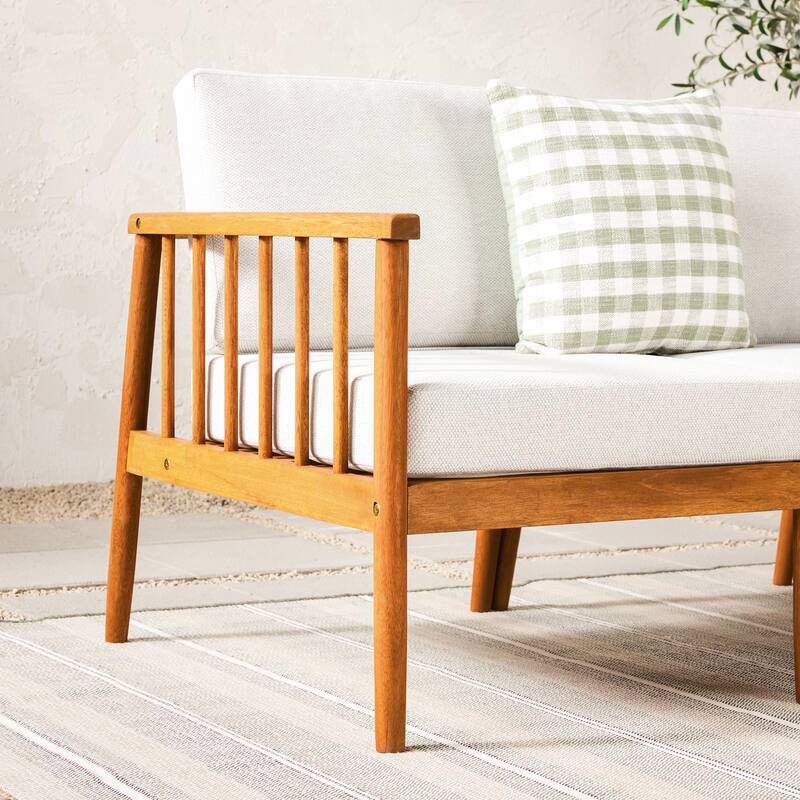 Walker Edison Solid Wood Spindle Sofa-Chaise