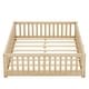 preview thumbnail 11 of 40, Full Size Pine Wood Floor Bed with Safety Guardrails and Door for Kids