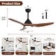 preview thumbnail 21 of 189, Sofucor 42"/48"/ 52"/60"Noiseless Walnut Wood Ceiling Fan with Remote Control, Integrated Light Optional
