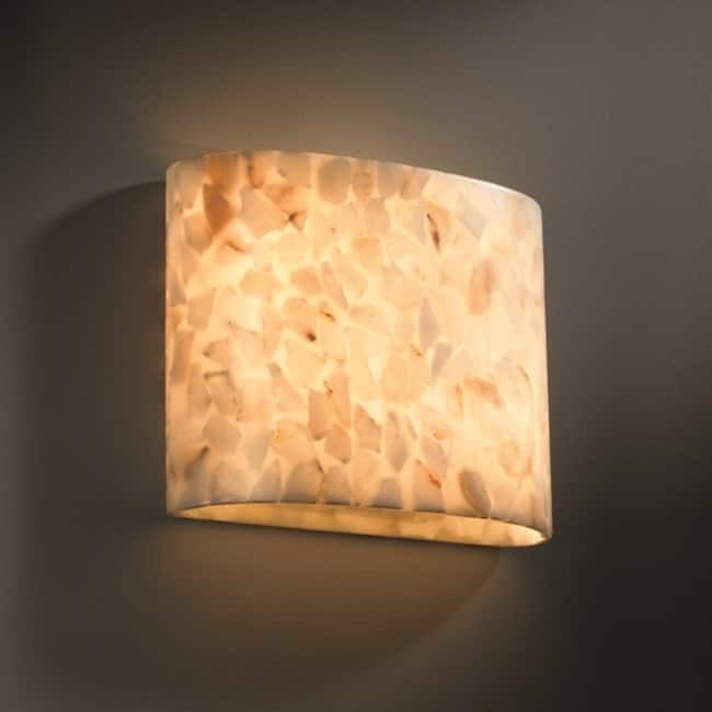 Porch & Den Hazeltine Alabaster Rocks 2-light ADA Wall Sconce