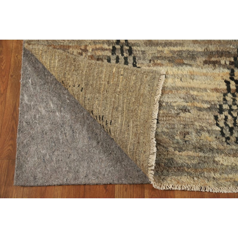 Geometric Moroccan Rug Handmade Multi-Color Tribal Wool Carpet - 4'10" x 6'3"