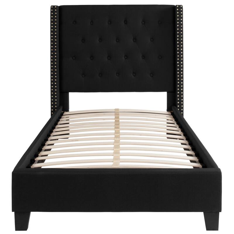 Tufted Upholstered Nailhead Trim Platform Bed