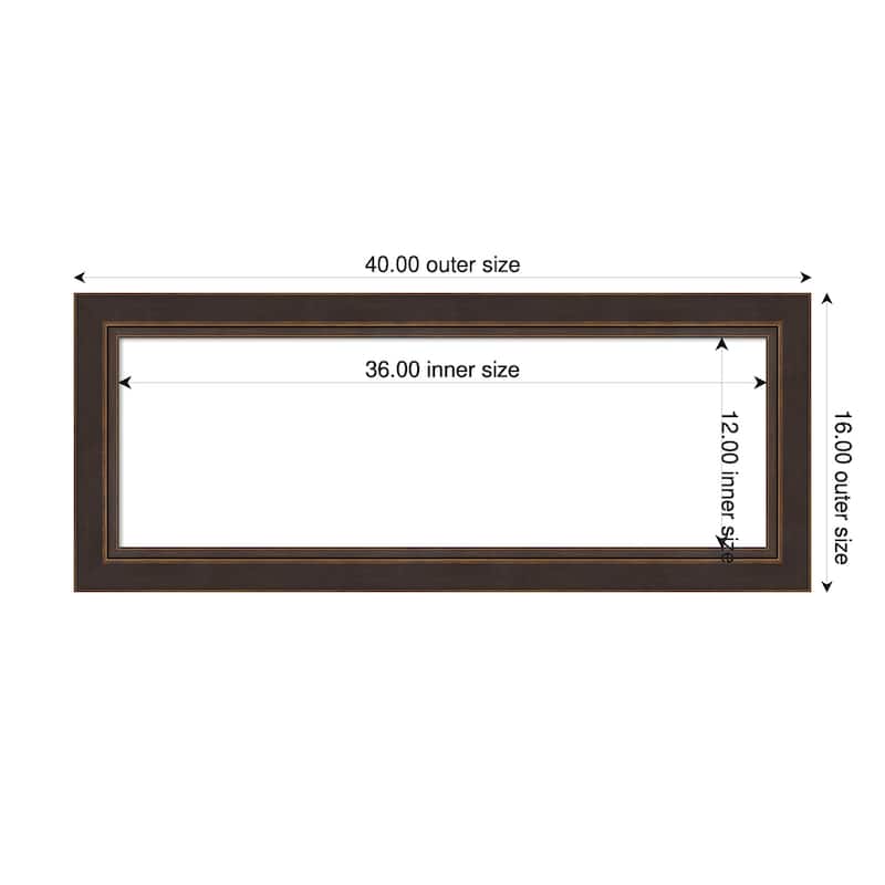 Amanti Art Lara Bronze Framed Dry Erase Magnetic Board - 40 x 16 in