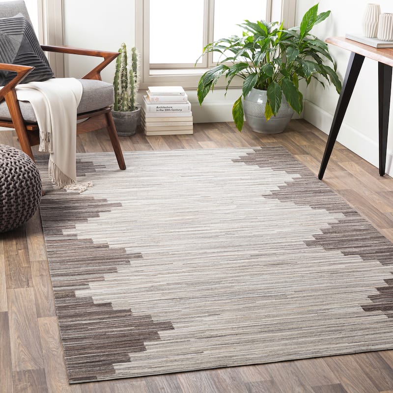 Mekaisto Handmade Modern Lodge Hair on Hide Area Rug - 8' x 10' - Grey Natural
