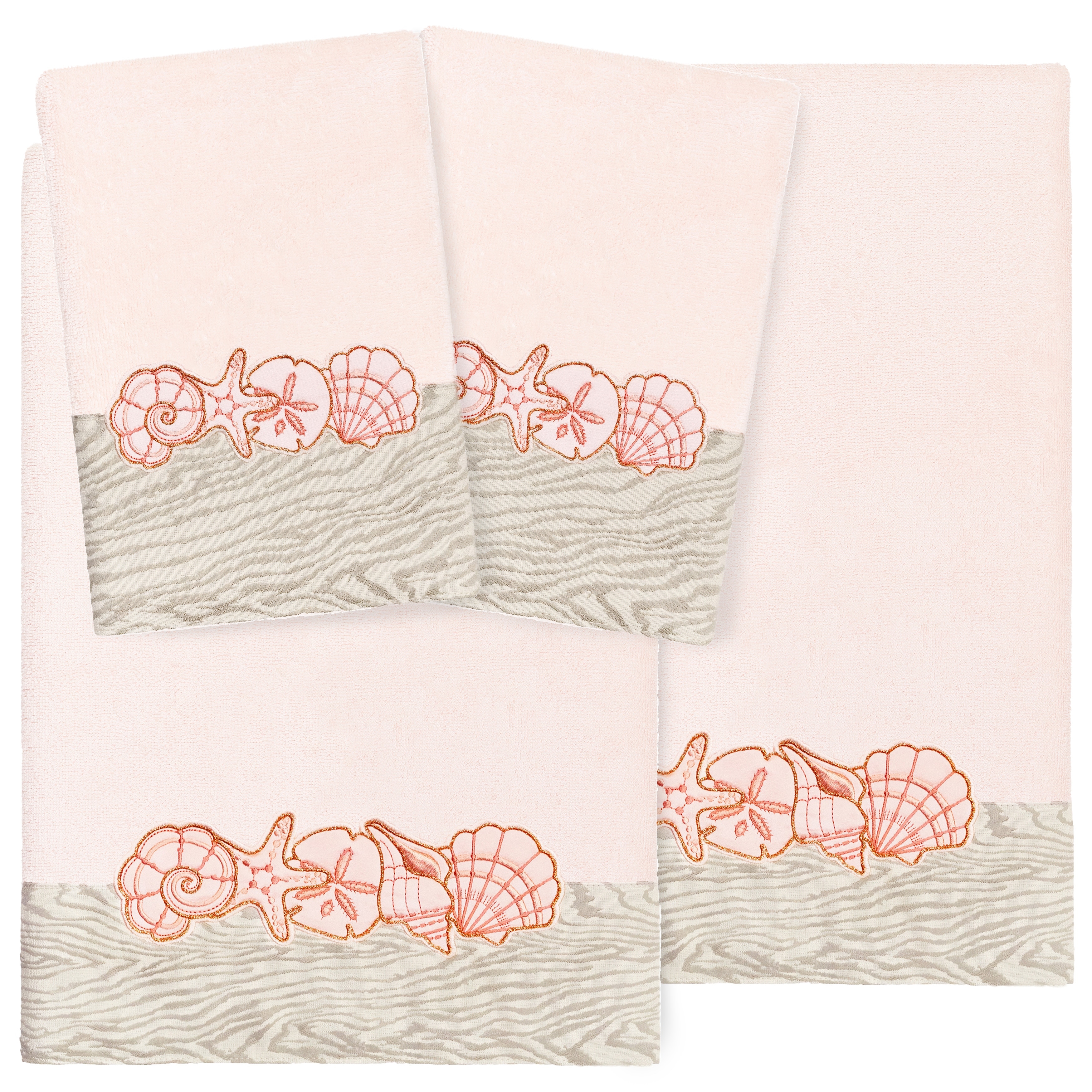 Authentic Hotel and Spa Shell Row 4 PC Towel Set