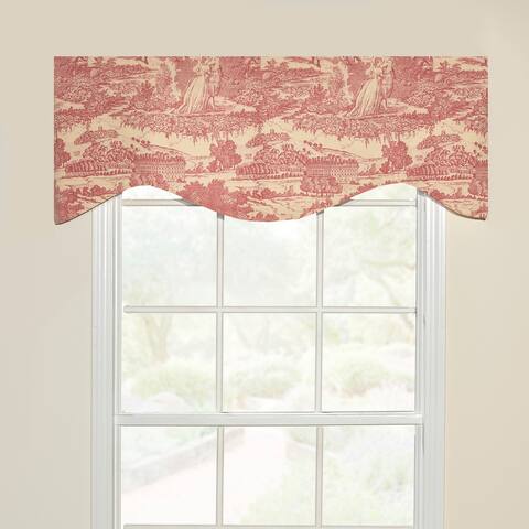 Versailles red toile shaped valance